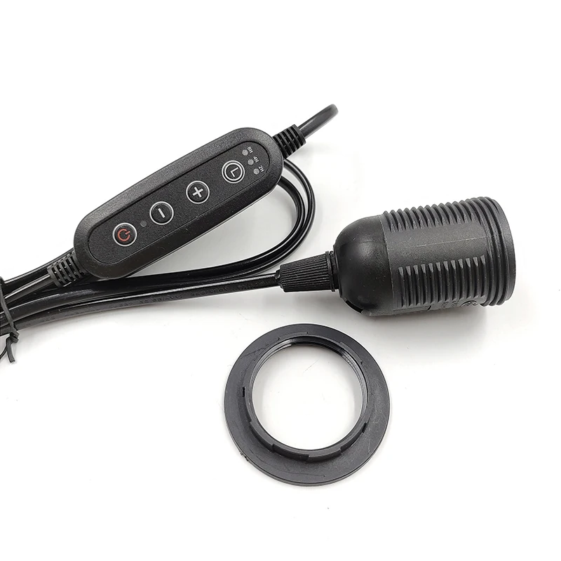 Hagood EU US Plug AC Power Cord Cable E27 LED Timing Dimming Switch Wall Hanging Holder Switch Wire Extension for Pendant Hang