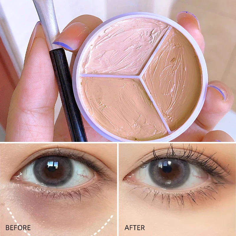 Hot-selling Waterproof 3 Colors Concealer Cream Oil Free Concealer long lasting high definition OEM Concealer Palette