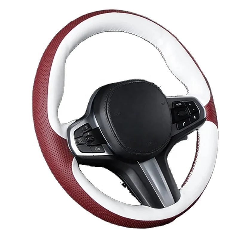 Car Steering Wheel Cover Leather For Volkswagen For Suzuki Swift For Honda fit For Audi a3 8v For Mercedes w202For BMW M Sport