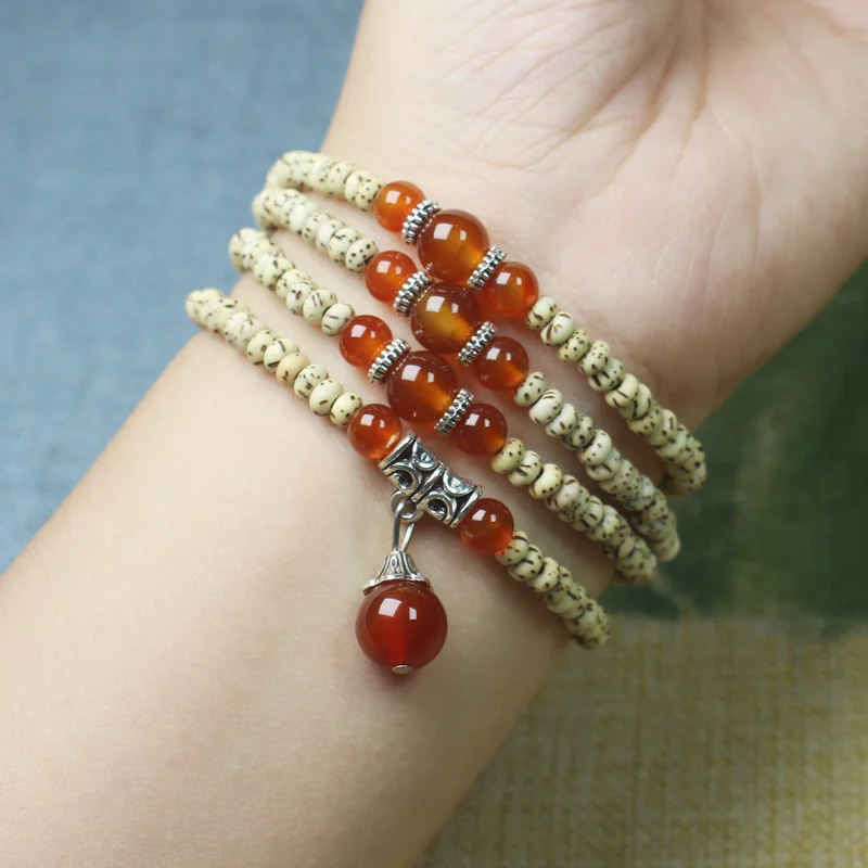 CLBX Star Moon Bodhi Piece Beads Mini Multi Loop Hand Chain Bracelet Star Moon Bodhi Seed Art Play Beads Buddha Beads Wholesale