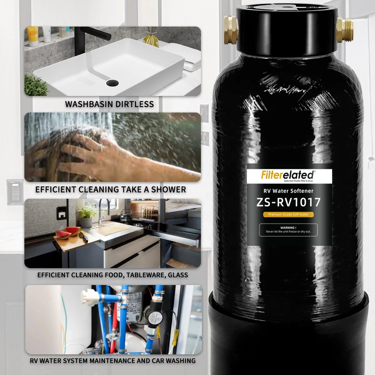 NSF Certified Portable water softener 16000 Grain industrial hard resin water softener system tank