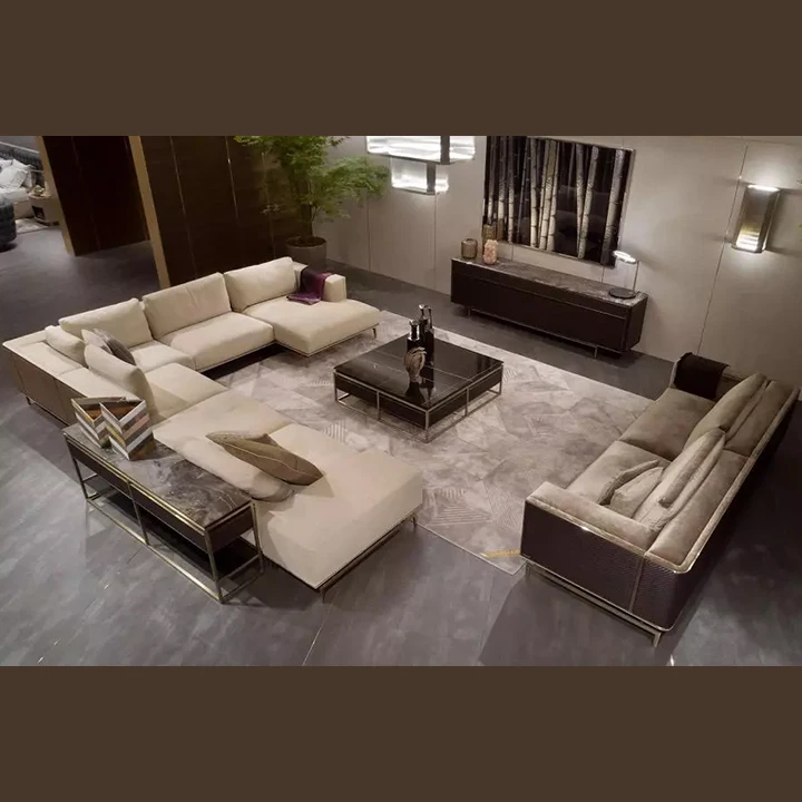 Italian Design 7 Seater Minimalist Sofa Set Customized Couch  Area Home Furniture Luxury Modern Sofa Set Furniture Living Room