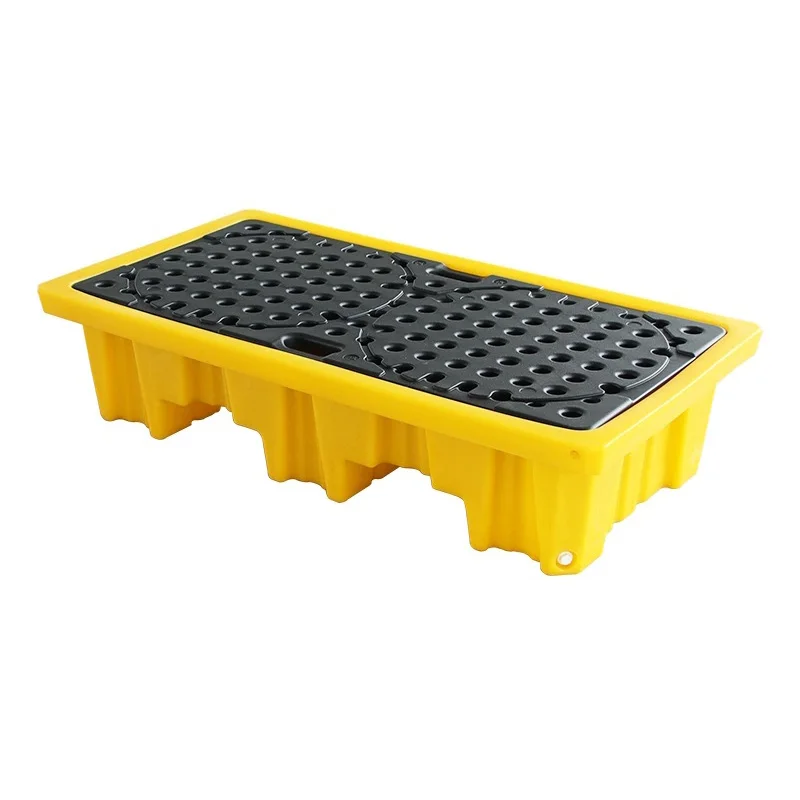 plastic Industrial spill pallet IBC Spill Containment Pallets 2 drum Circulation  large capacity spill pallet with Lid