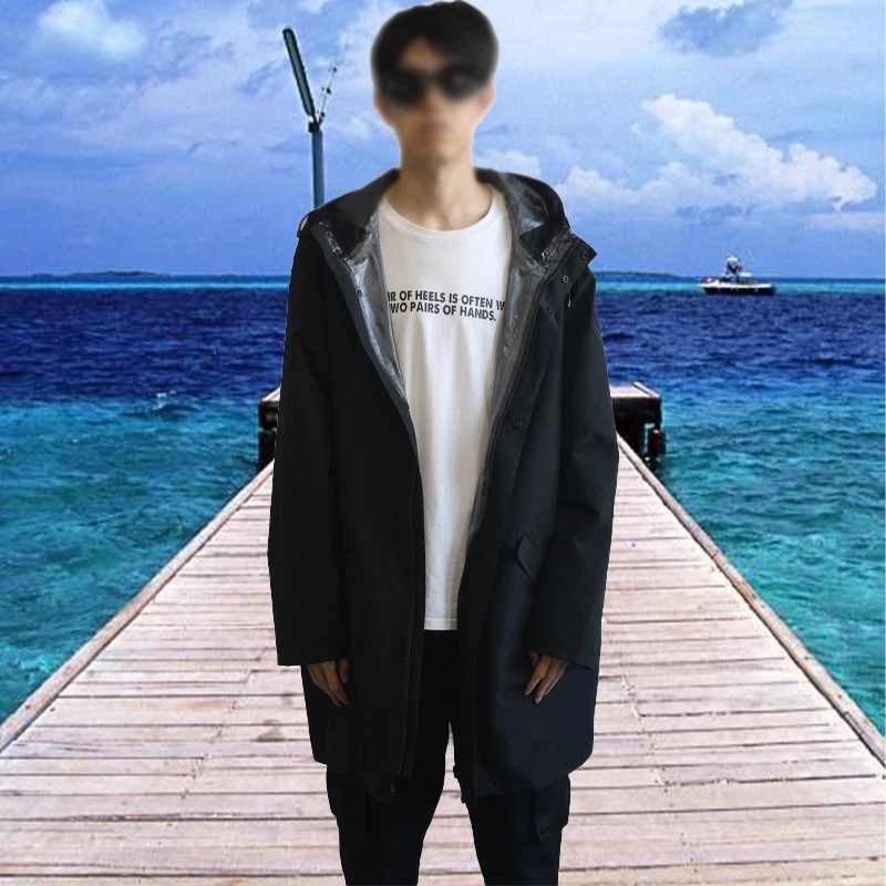 Mens Rain Jacket Waterproof with Hooded Hiking Coat Lightweight Windbreaker