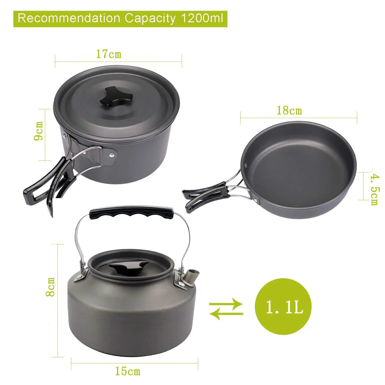 Camping & Hiking Products Ultralight Titanium Pot Pan Pure Titanium Cookset Outdoor Camping Cookware