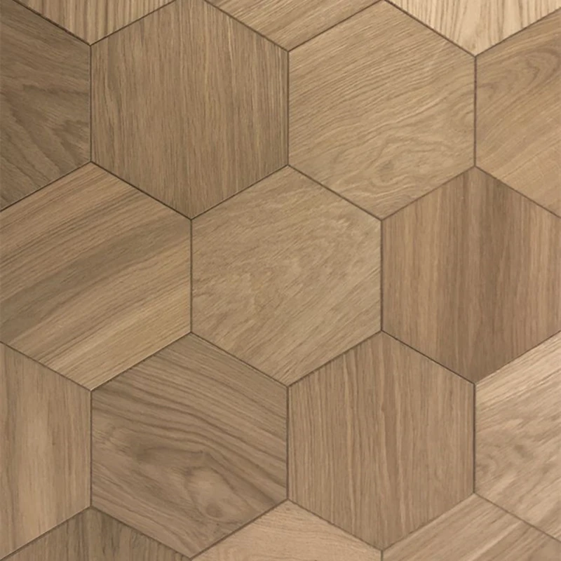 high quality wooden oak hexagon wooden parquet floor design