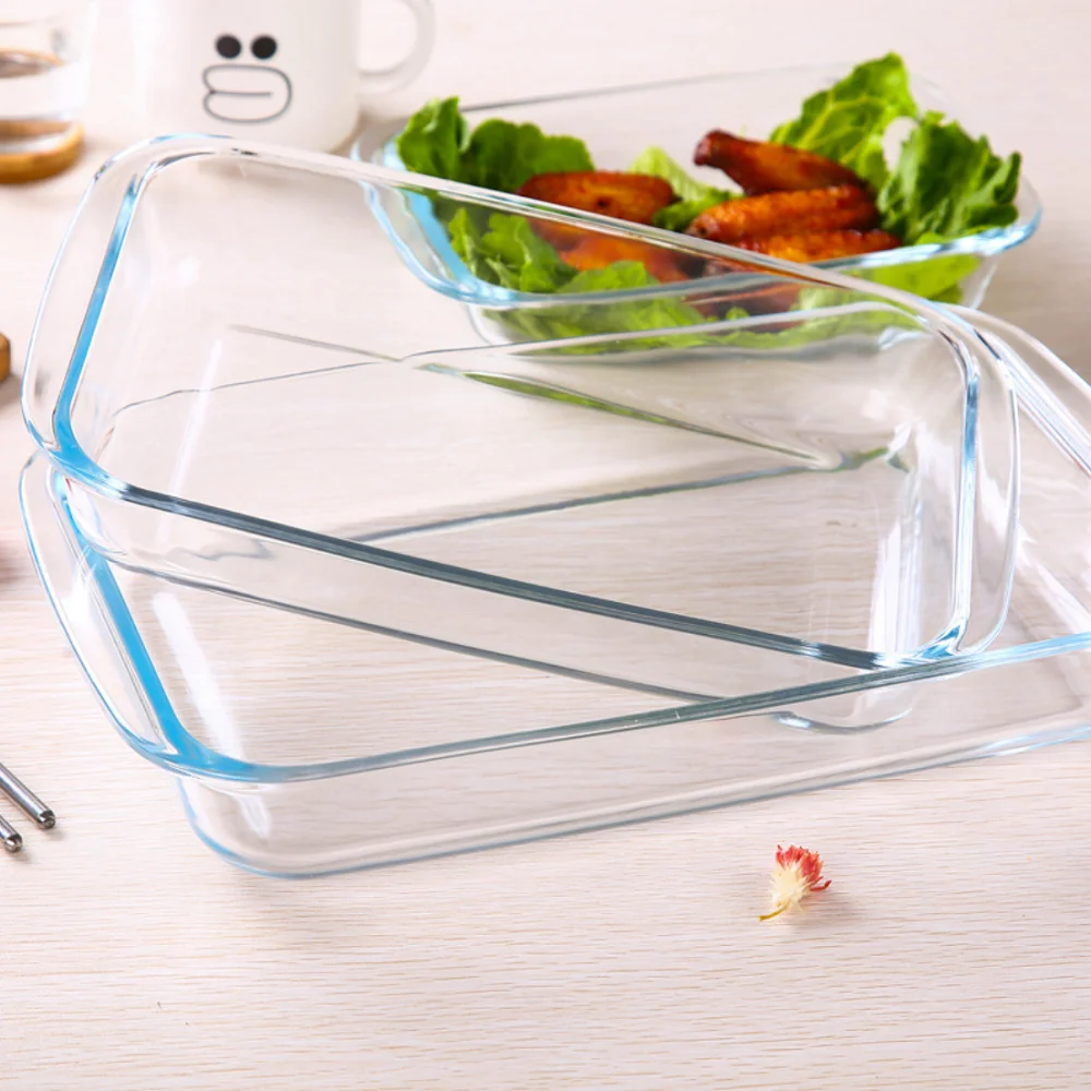 Aeofa Heat resistant high borosilicate glass baking tray rectangular household