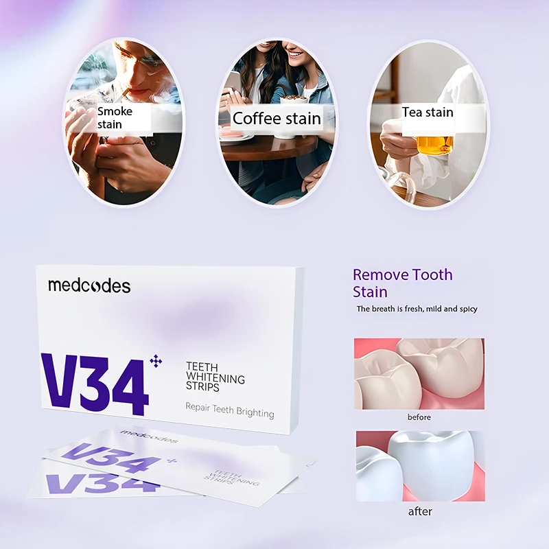 14 Treatments OEM ODM Private Label Professional 100% Residue Free Tooth Bleaching Fruit Dissolving Teeth Whitening Strips