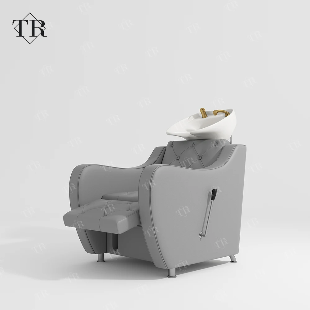 Relax Hair Therapy Shampoo Chair Head Spa Headspa Washing Salon Bed Table Set with Ceramic Water Basin Comfortable Lay Down