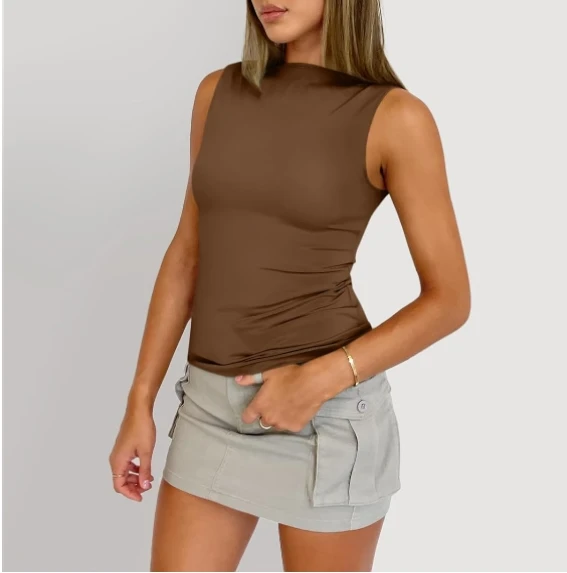 Women Casual Running Vest Sleeveless Tank Tops Fashion Solid Color Shirt Streetwear Summer Women Clothes