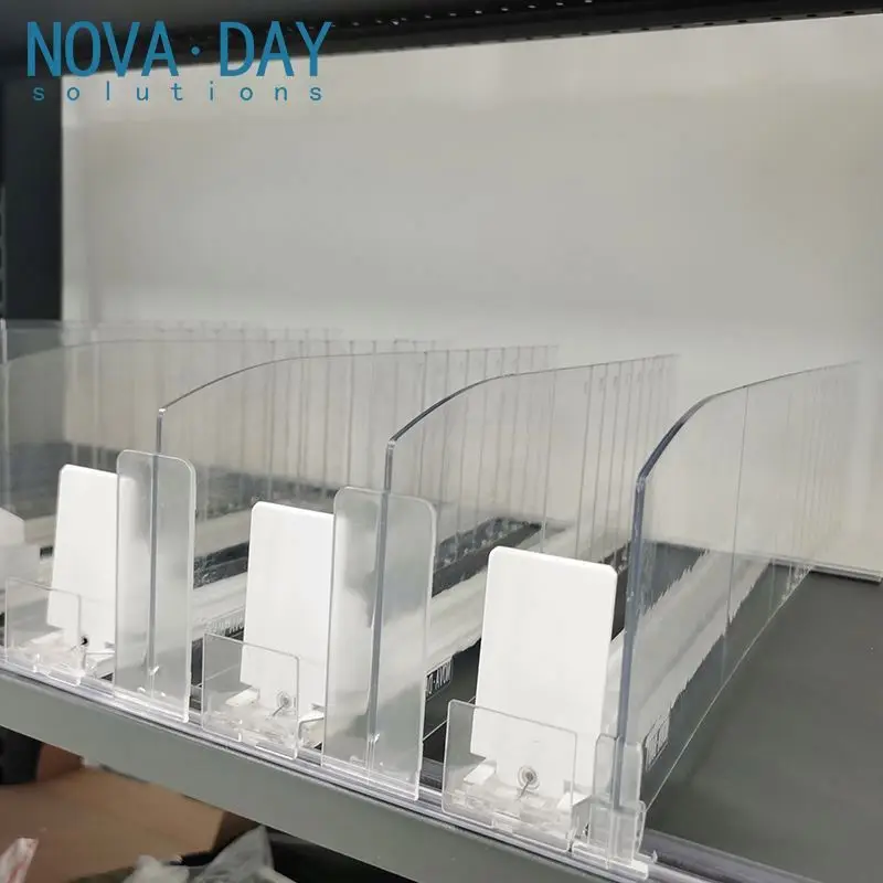 Novaday Wholesale Adjustable Depth refrigerator automatic pusher glide drink pusher Shelf Pusher System