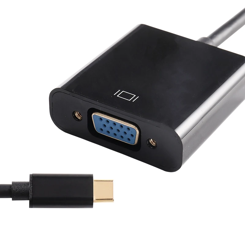
Wholesale ABS 1080P USB 3.1 Type C male to VGA female Converter Type C to VGA Adapter for Monitor Projector 