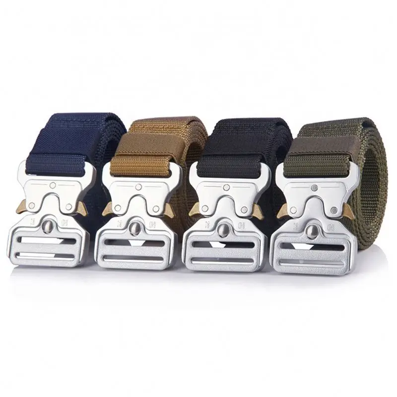 YWHCHI Heavy Duty Quick Release Black Tactical Cinturon Tactico Utility Nylon Belt With Metal Buckle