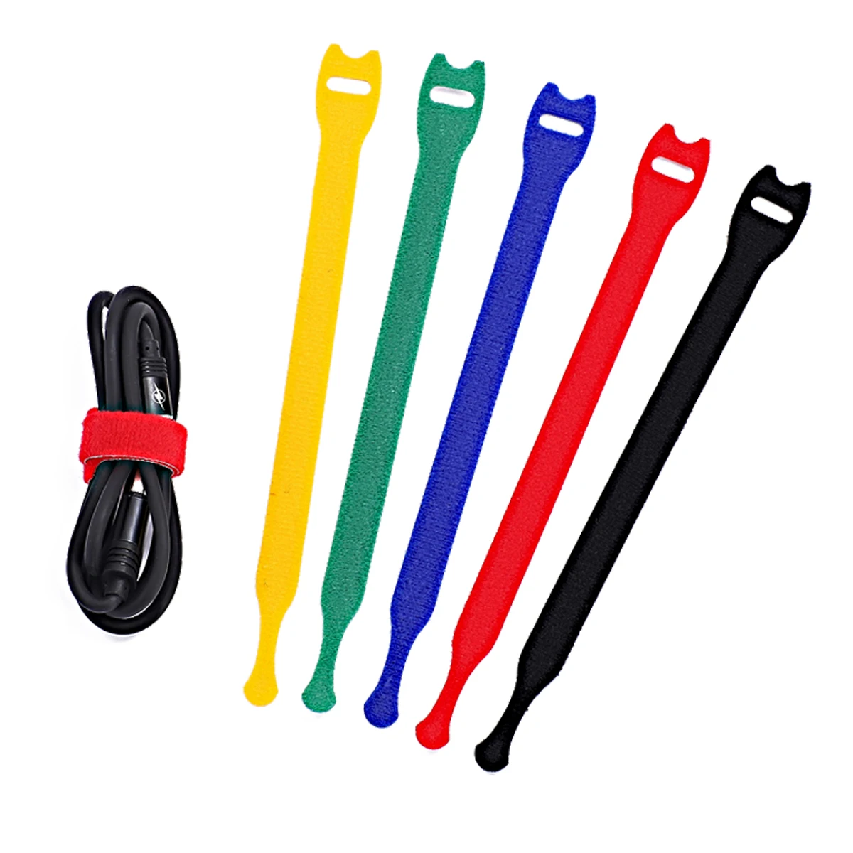 heavy duty Fastener back to back hook and loop cable tie