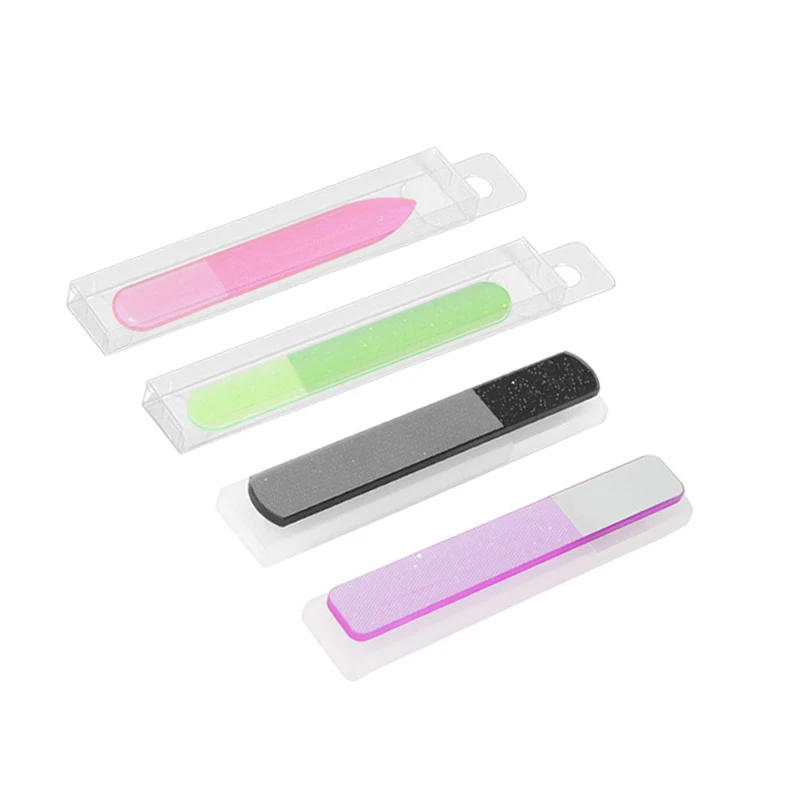 FOCSTAR 2022 New Colorful Nano Glass Nail Shiner Nail Files Crystal Nail Shine Buffer Polisher with Case (BT5053)