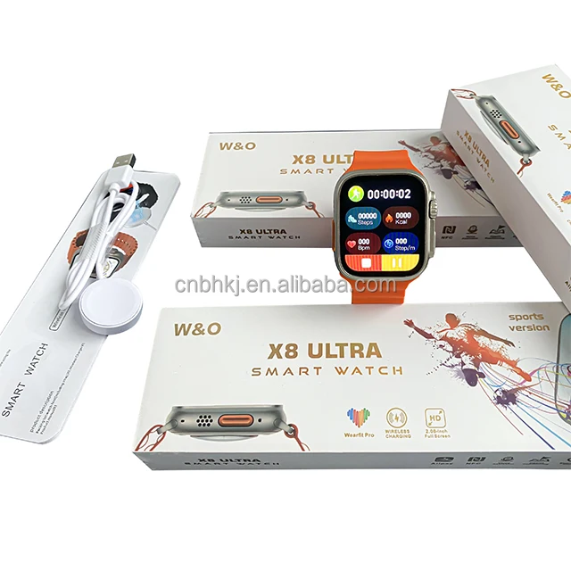 Best quality x8 ultra gs8 ultra 2.08 inch big screen Smart Watch Series 8 BT Calling Smart Watch Wireless Charge watch ultra