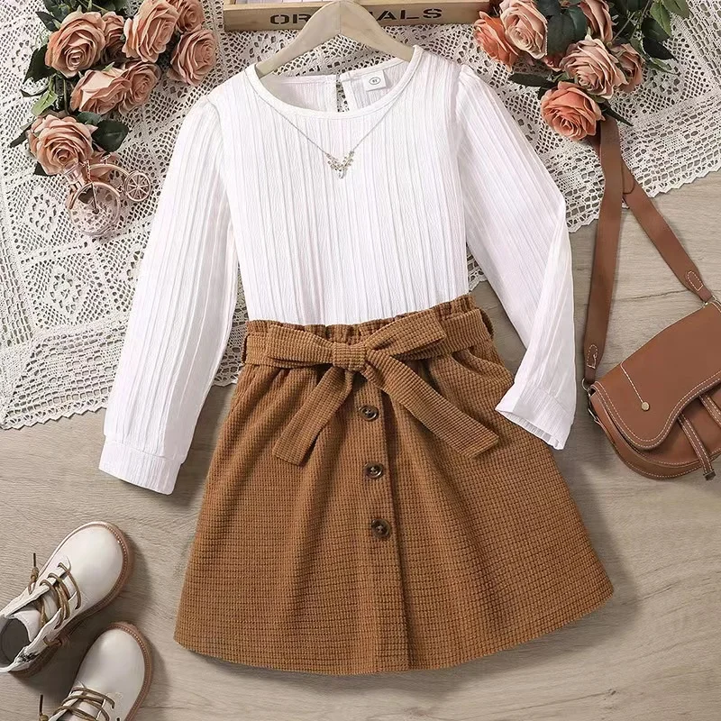 Stock  6-7 9 10 11 12 Years Old Fall 2023 Boutique Fashion Wear Kids Suit for Children Clothes 7-8 Teenage Girls Clothing Sets