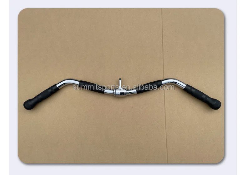 Hot Sale Lat Bar Cable Machine Attachment Curl Pulldown Bar with Rotation Rubber Handle For Gym fitness