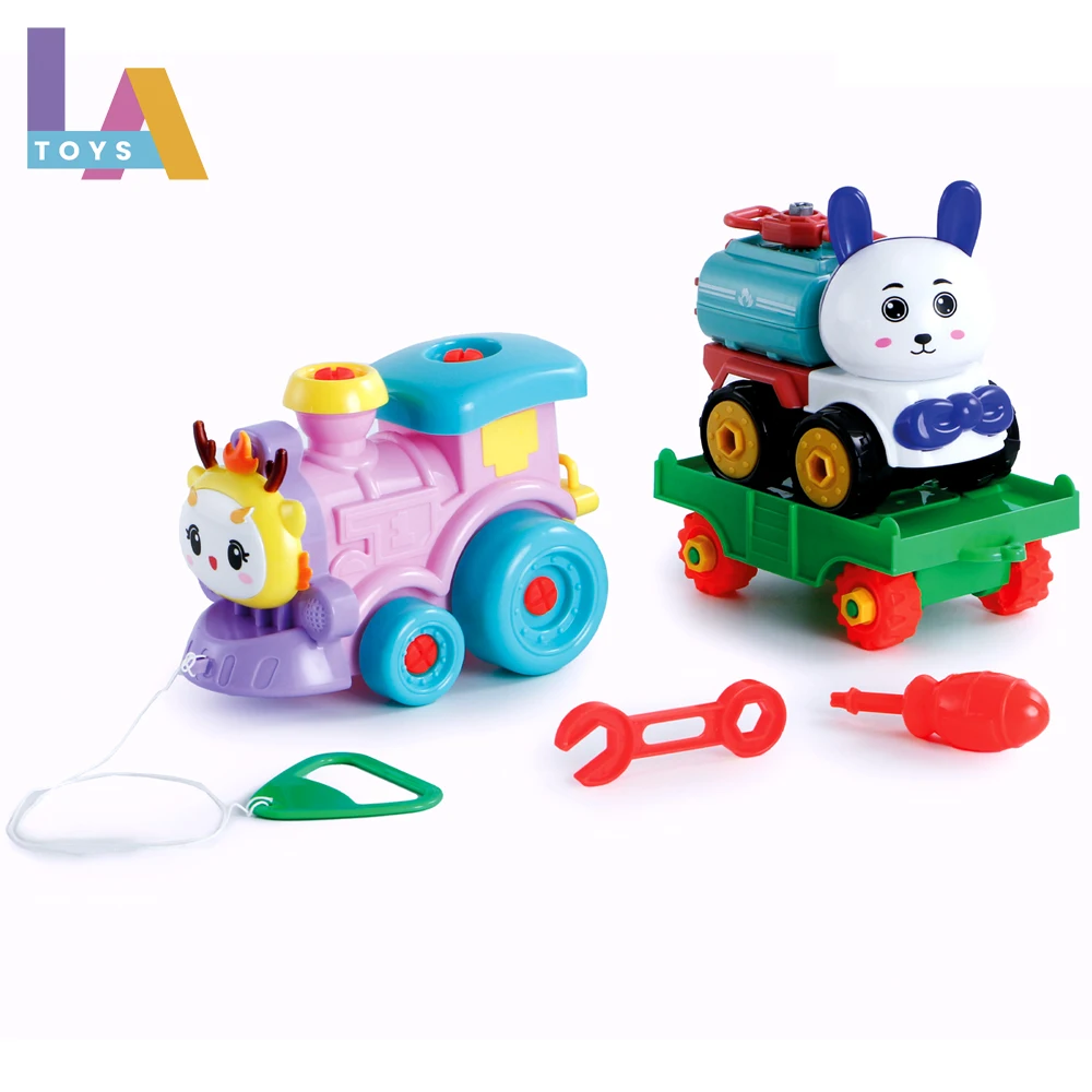 Longthuy Made in Vietnam Inertial trailer truck toy cute shape plastic frivtion Vehicle toy train model car toy for children