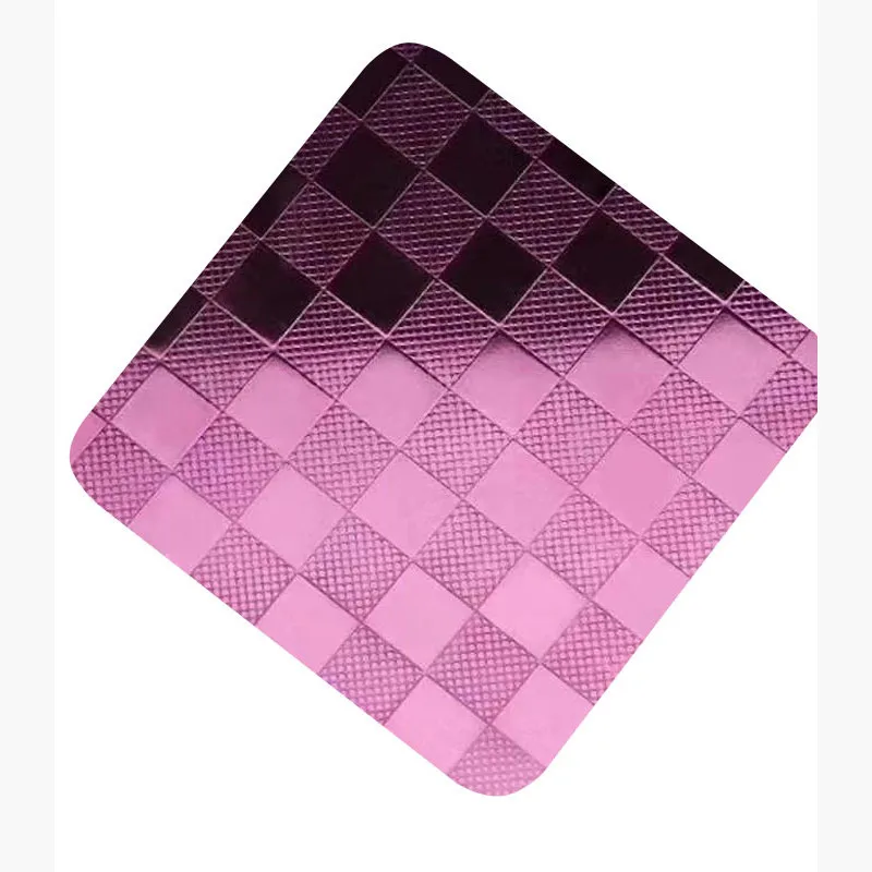 Customize the pattern 1.2mm 3d diamond shape embossed stainless steel sheets pvd plating decorative 4x8 wall panels