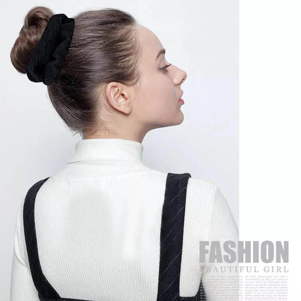 Hot style corduroy scrunchies autumn/winter stripe solid color fur scrunchie