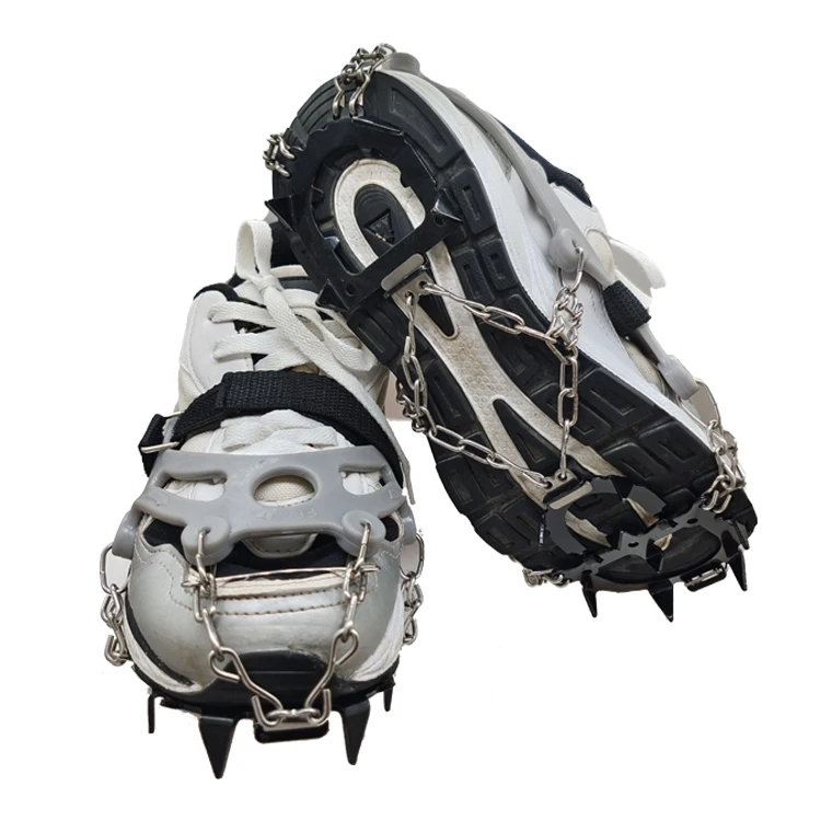 Wholesale 12 Teeth Ice Snow Boot Shoe Covers Anti-slip 12 Spike Crampons Climbing Walking Winter Ice Grippers Snow Chain Cleats