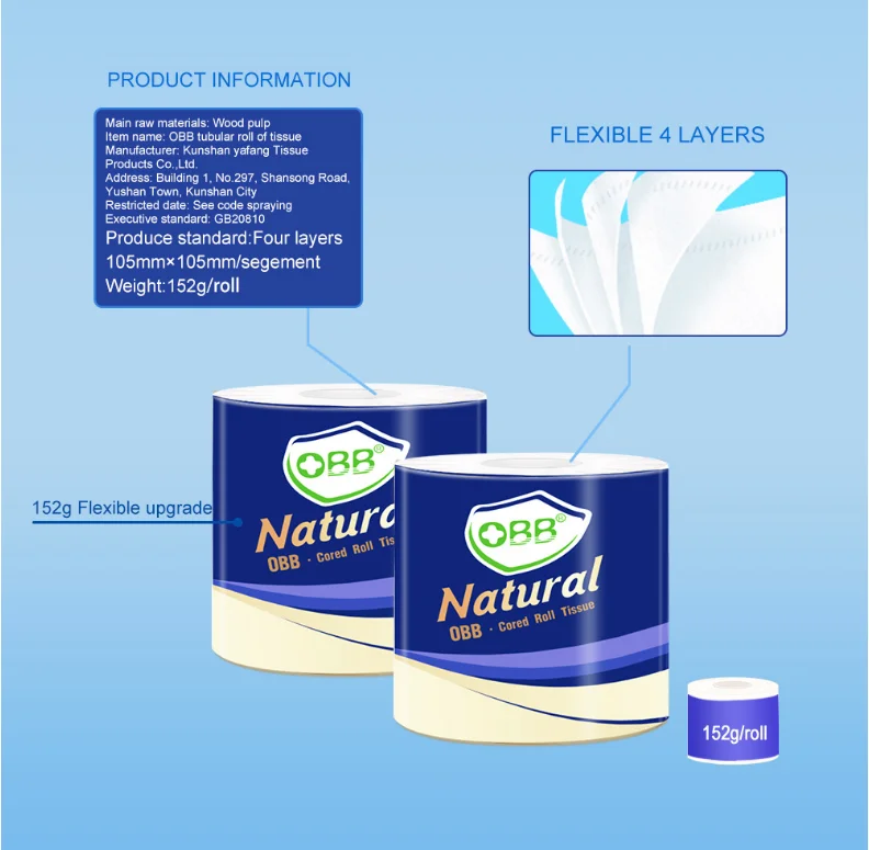 Wholesale 3 ply eco friendly water dissolving toilet paper, toilet paper bathroom tissue rolls, 6 Pack of 18 Family Rolls