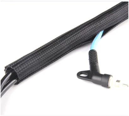 4.8mm black Flame Retardant Semi Split Braided Self Wrapped Sleeve