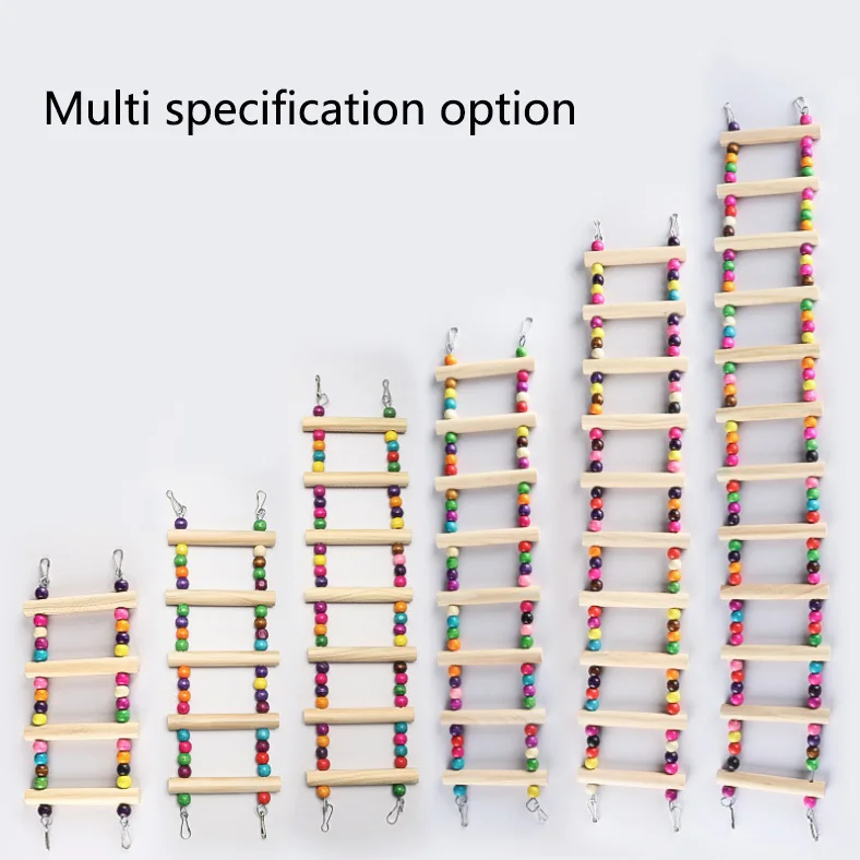 Wholesale Natural Wood Bird Nest Swing Chairs Parrot Toys Stand Perch With Bells Bird Toys Hanging For Cage