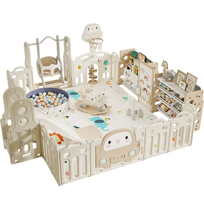 Hot Sale Custom Indoor Playyard Luxury Children Kids Portable Foldable Fence Plastic Baby Safety Playpen