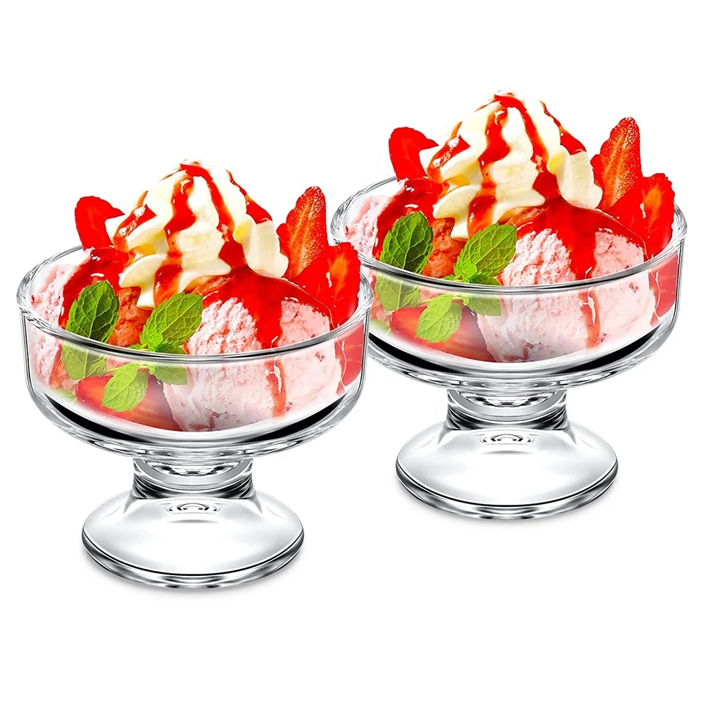 6oz Mini Dessert Glass Cup Serving Dishes Ice Cream Bowls Footed Sundae Trifle Bowl