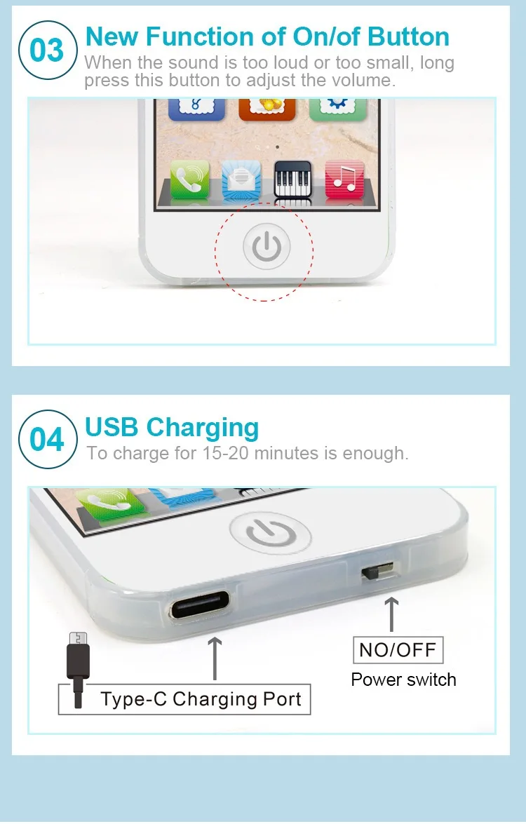 New Design Touch Screen English Music Simulation Learning Story Machine Early Education Mobile Phone Toy