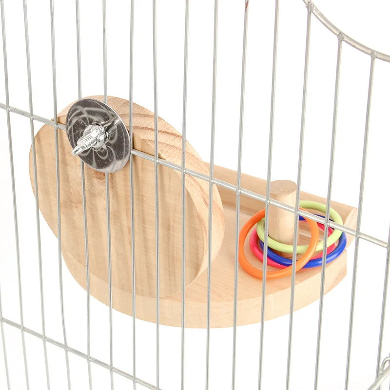 Bird cage TOY parrot myna toy mirror tiger skin peony puzzle ferrule food cup mirror solid wood stand bird toy