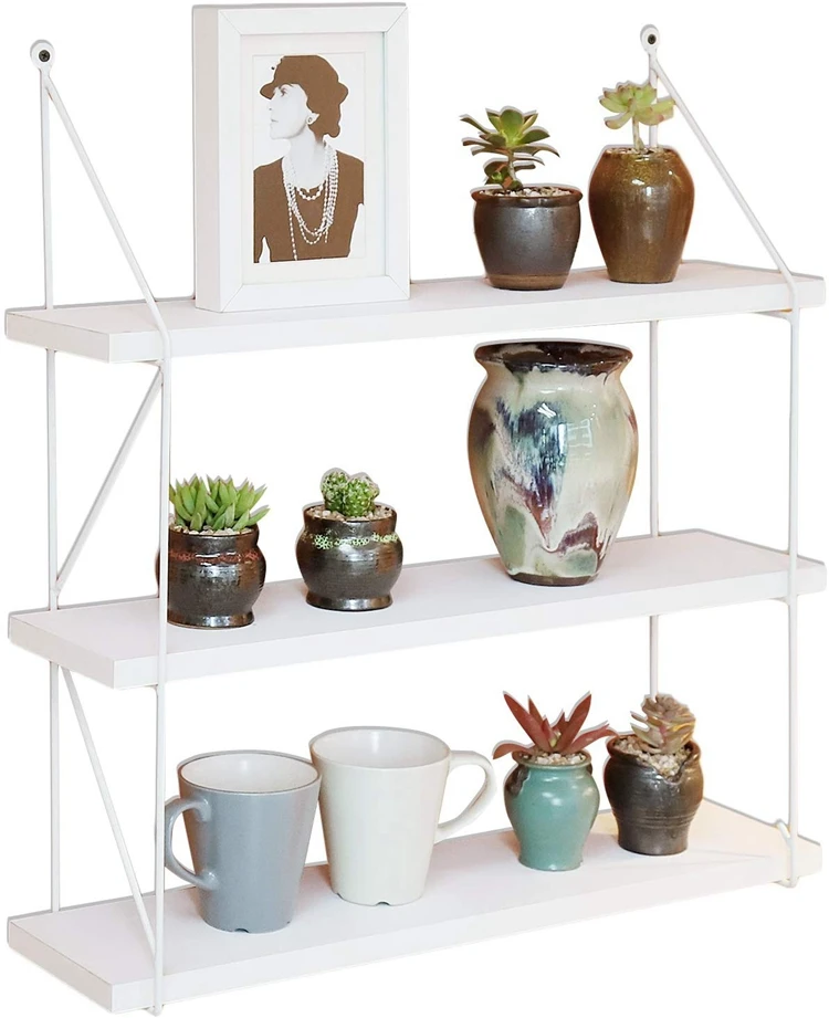 
Home Floating Shelves 3-Tier Wall Mounted wooden Wall Shelf for Bedroom, Bathroom, Living 