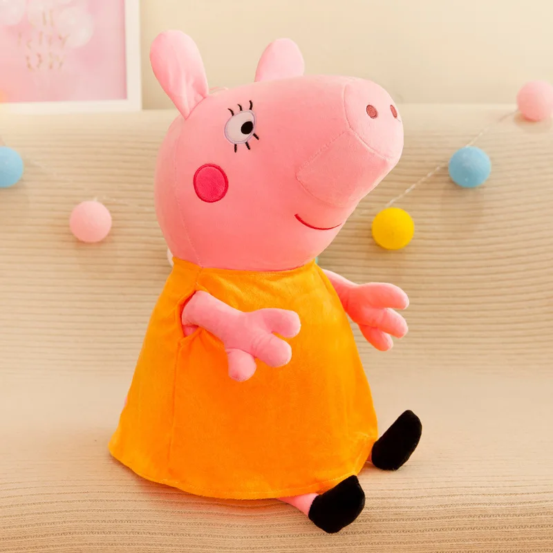 Soft Peppas Pig George Plush Toy Dad Mom Granny Grandpa Pig Stuffed Animal Doll Room Decoration Pillow Keychain Boys Kids Gift