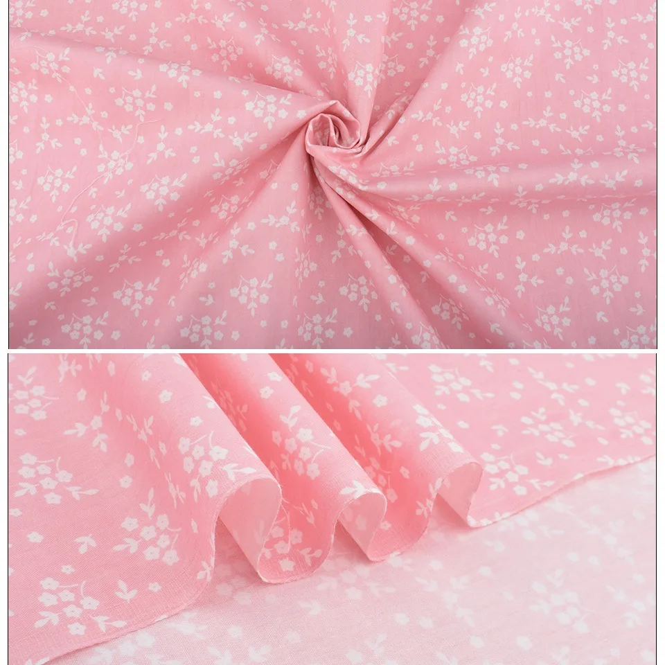 7pcs Pink Floral Print Cotton Fabric Squares Bundles Precuts Quilt Squares Patchwork Bundles for DIY Sewing Art Craft