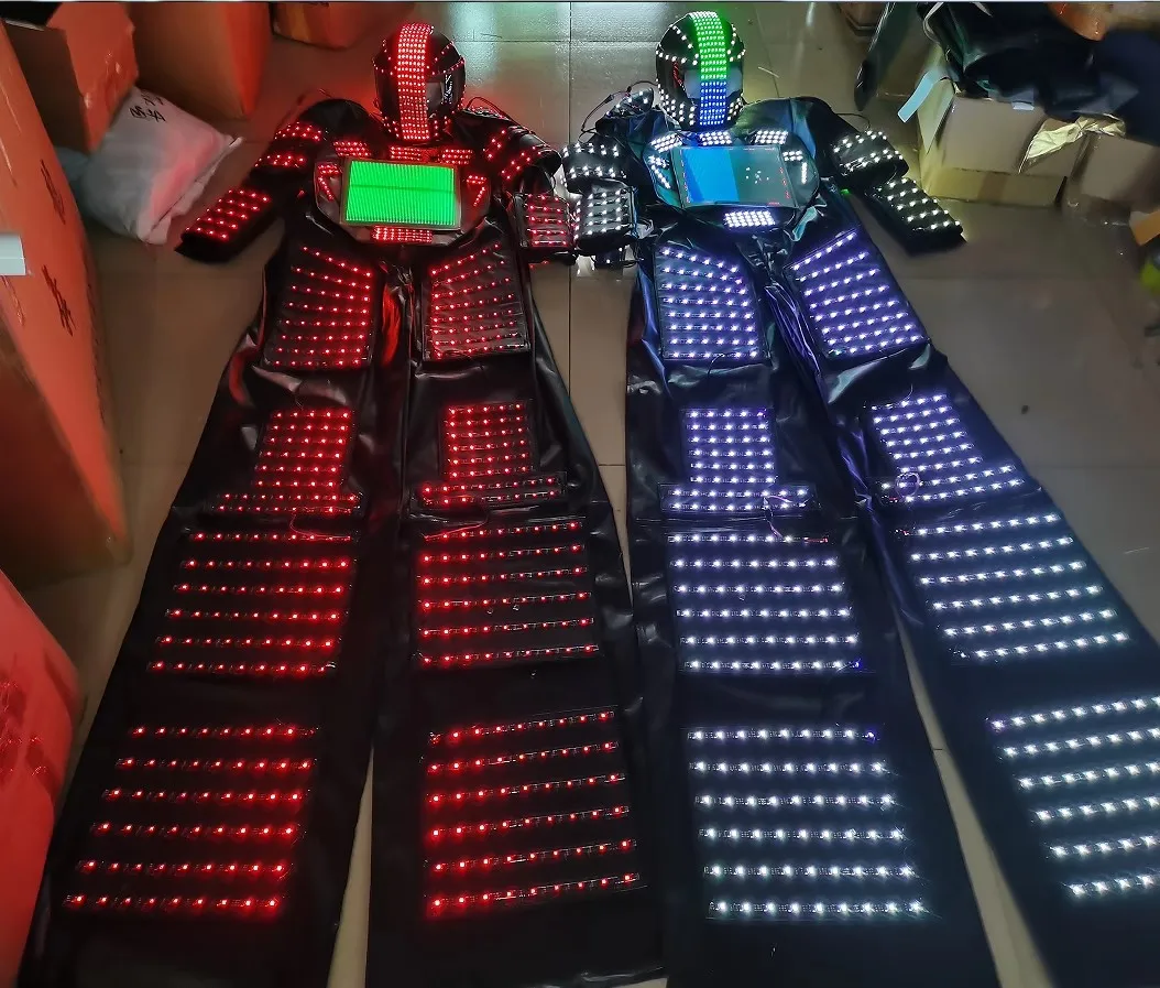 Лидер продаж полноцветный пиксельный светодиодный костюм робота David Guetta лазерный робот куртка Рейнджер светящиеся костюмы