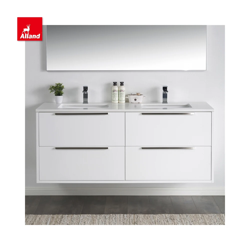 Allandcabinets European Style Lacquer Wall Mounted Washroom Bathroom Furniture Sets in China