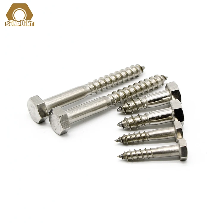 
DIN 571 M6/8 stainless steel hex head wood screws/self-tapping screws for wood 