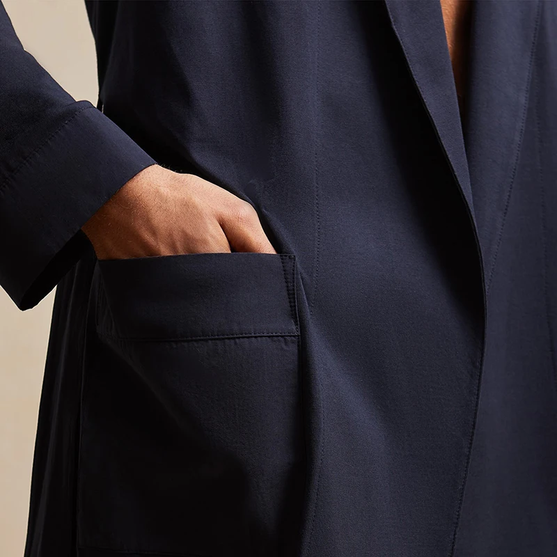 Hot Sale Custom Made Unisex Comfortable Solid Color Waist Tie Belt Long Sleeve Cotton Jersey Robe For Men