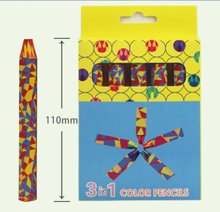 Creative Rainbow Brush Stick Non-Wooden Fun Drawing Graffiti Pen Mixed Color Colored Pencils