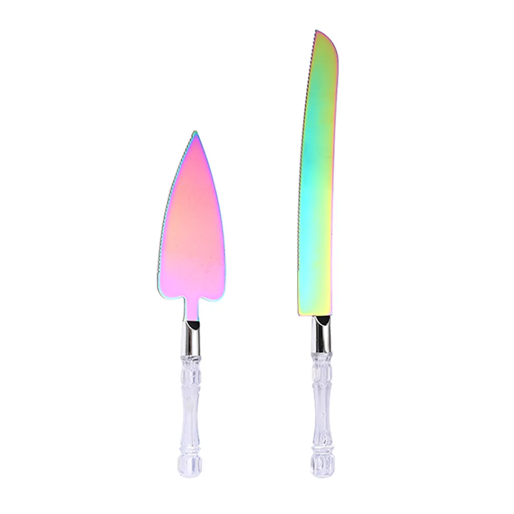 New crystal Handle Cake Cutting Knives with Shovel Design Cake Server and Knife Set for Cake Tools Genre