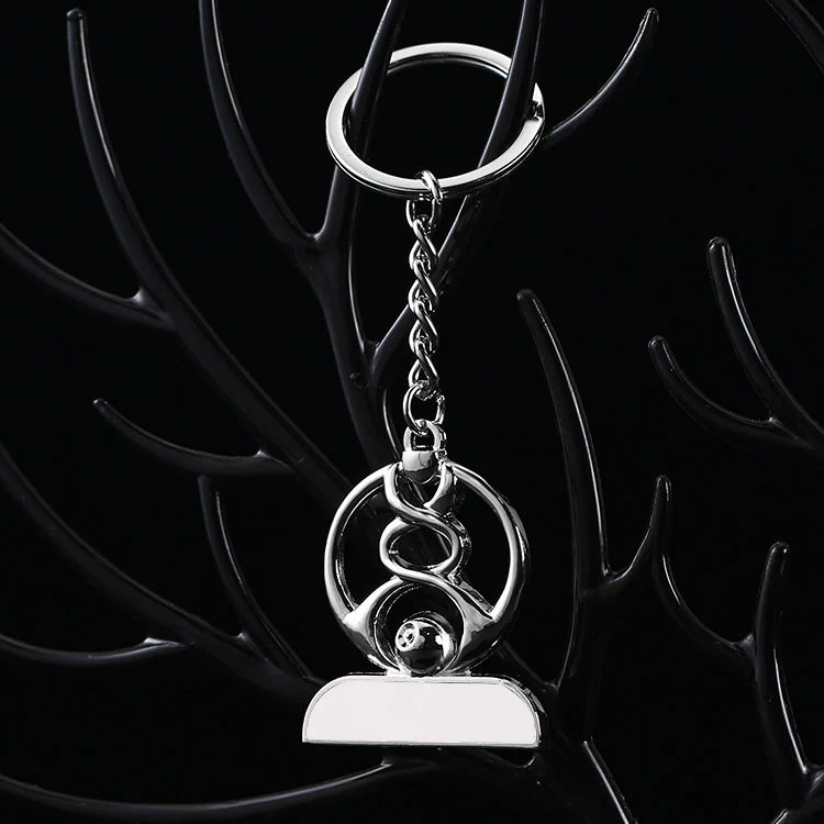 China Manufacturers Zinc Alloy Iron Custom Keychains in Bulk Shiny Silver Plated Blank Keyring Hallow Personalized Keychain