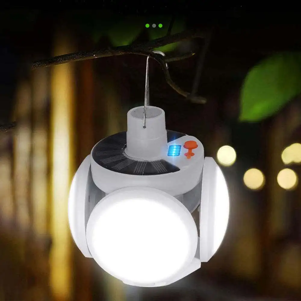 Outdoor Office Tent Lamps Portable Football Ufo Bulb Multifunction Foldable Usb Solar Led Light Rechargeable Camping Lantern