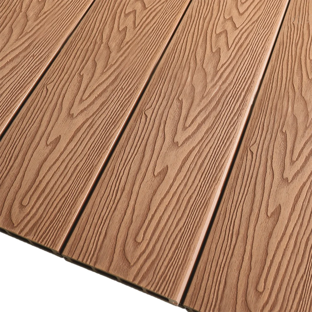 Skin-friendly 3d Embossed Wood Grain Wpc Decking Outdoor Wooden Plastic Composite Flooring