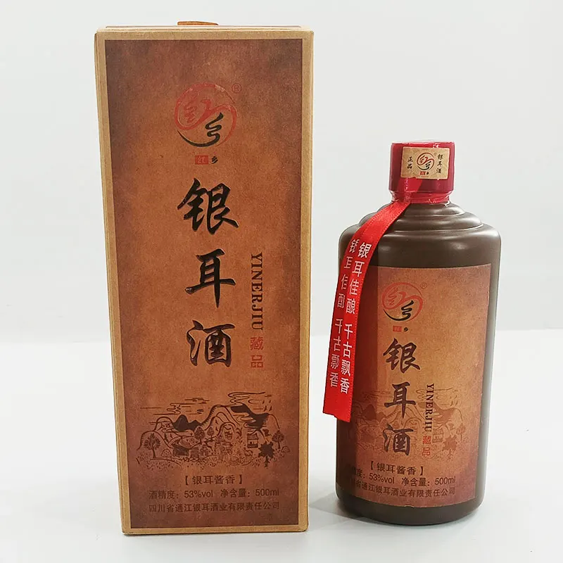500ml Chinese tremella Baijiu 53% VOL White Liquor Rich in Taste for Gift Packaged in Bottle