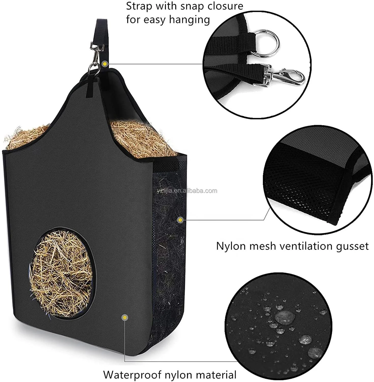 Lightweight Hot Sale Slow Feeder Horse Hay Bag with Custom Logo Horse Hay Net for Equestrian sports