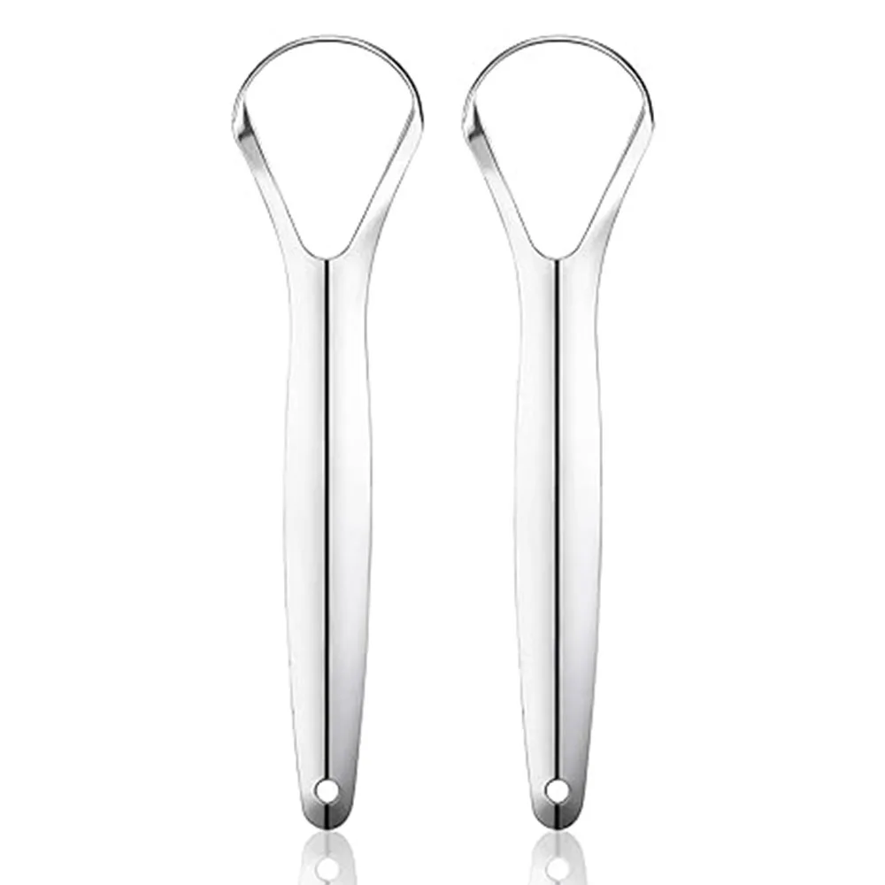 Stainless Steel Tongue Scraper with Case Mouth Cleaner to Remove Bad Breath Conveniently Packaged in Box