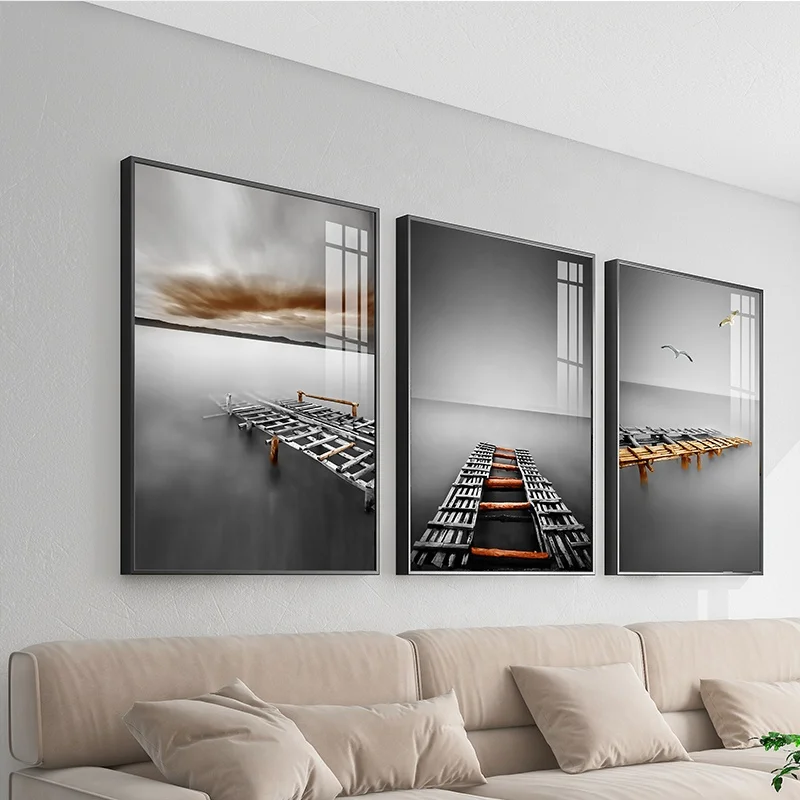 wall decorations for home crystal porcelain painting art glass seascape painting