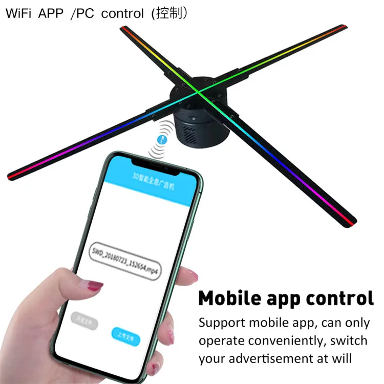 Заводская цена 3d голографический вентилятор wifi + облачная голограмма светодиодный дисплей 3D Вентилятор Рекламные